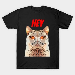 Scary Cat Says Hey T-Shirt